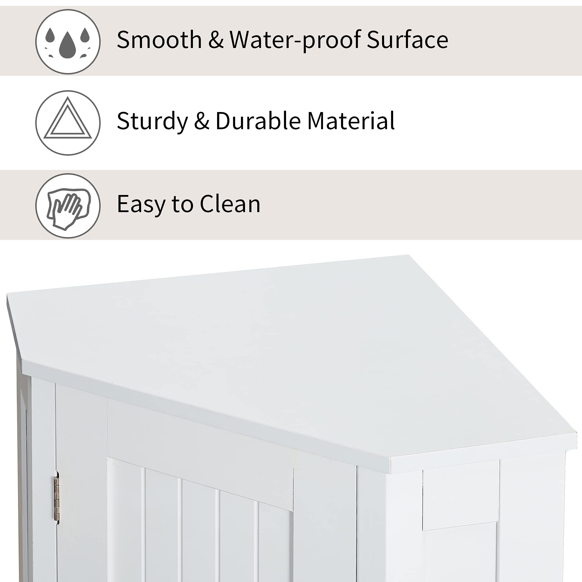 Merax White Corner Cabinet with Shelves - Bathroom, Kitchen & Living Room Floor Storage Organizer - Perfect for Small Spaces, Home Decor & Clutter-Free Organization