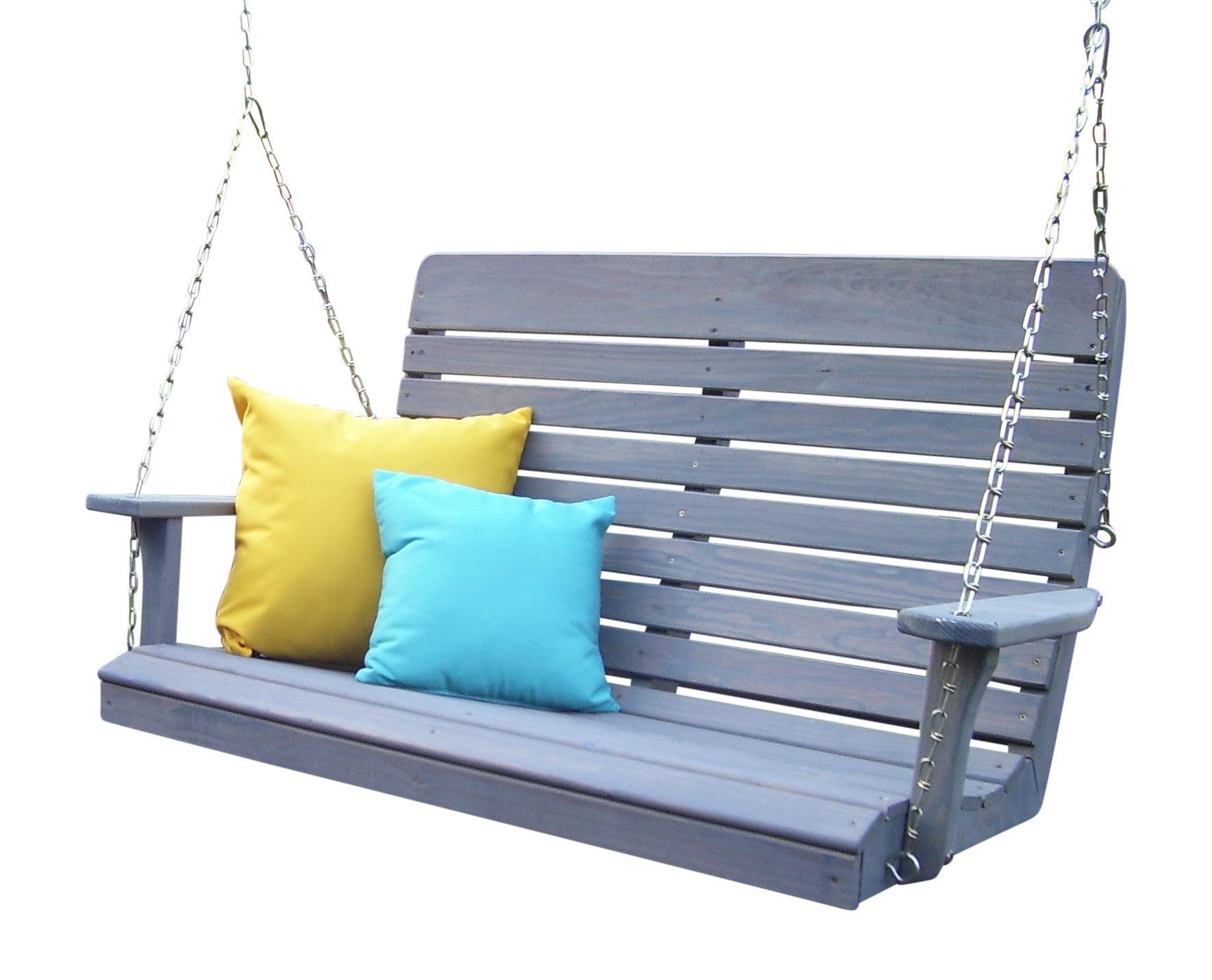 A & L Furniture Pressure Treated Pine Highback Porch Swing - Outdoor Patio Garden Bench for Relaxing in Backyard, Deck or Porch