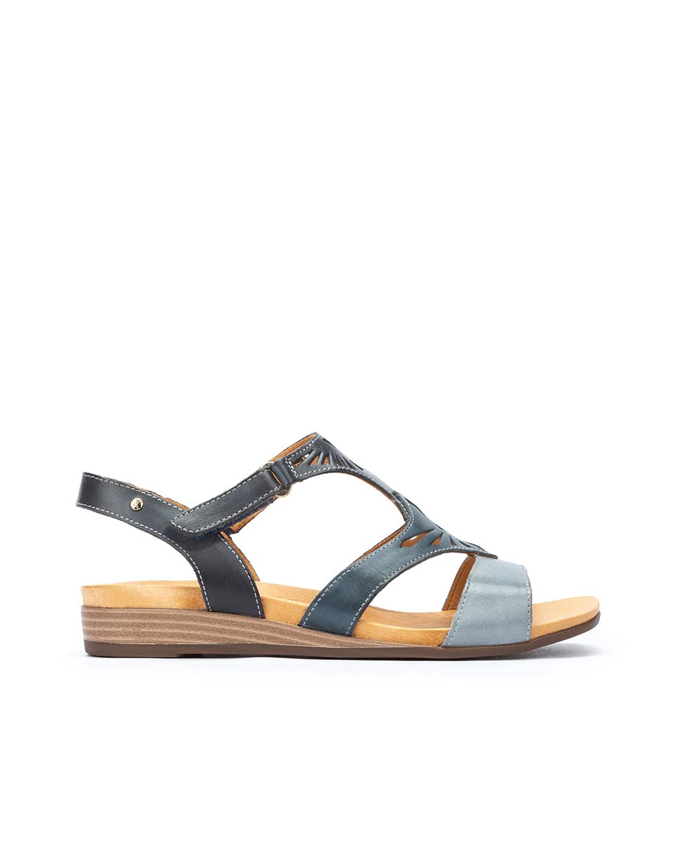 PIKOLINOS Women's Leather Flat Sandals - Denim Style | Comfortable & Stylish for Beach, Travel & Casual Wear