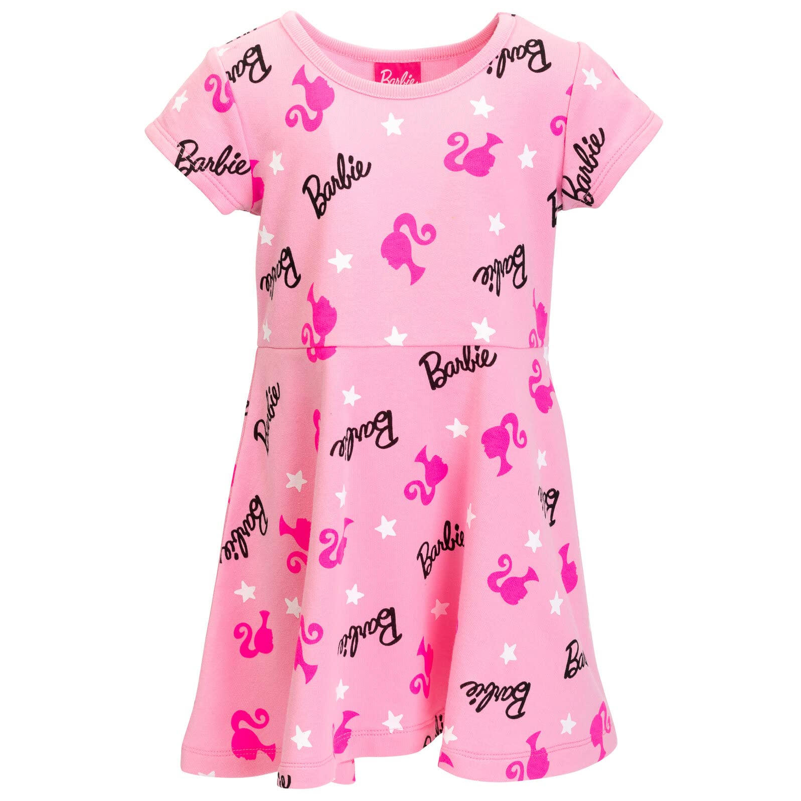 Barbie Girls French Terry Skater Dress for Toddler to Big Kid - Cute & Comfortable Playtime & Party Outfit