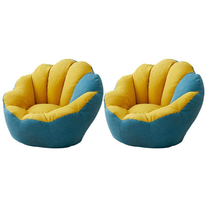 Stylish Minimalist Solid Lemon Yellow Cotton Blend Papasan Chair with Removable Slipcover & Sewn Pillow - Perfect for Living Room, Bedroom, Nursery or Outdoor Relaxation