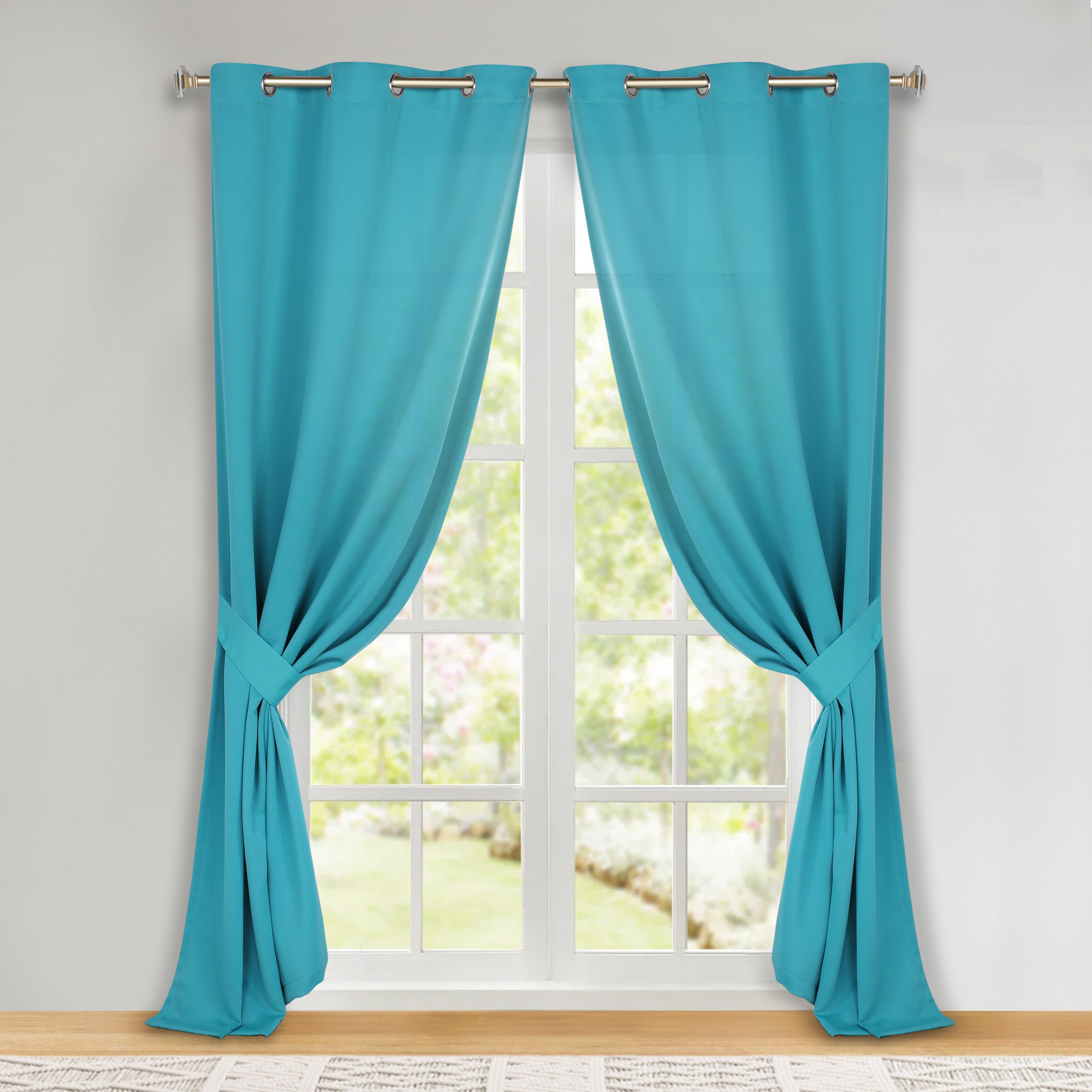 Premium Blackout Curtains Set of 2 - 100% Room Darkening, Machine Washable & Noise Reducing for Bedroom, Nursery & Home Theater