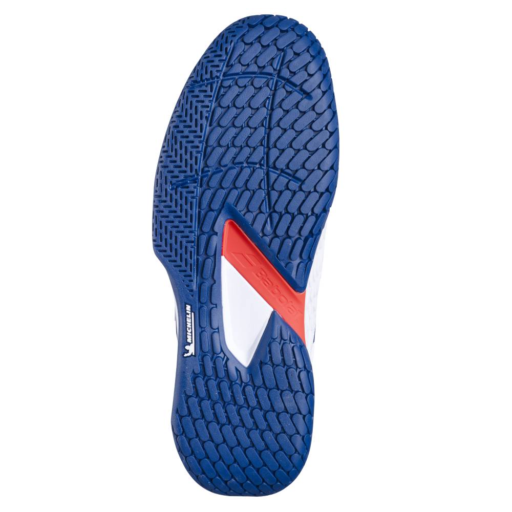 Babolat Propulse Fury 3 AC Men's Tennis Shoes - White & Blue | High-Performance Court Shoes for Competitive Play | Perfect for Hard Court Matches & Training Sessions