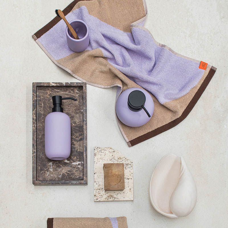 METTE DITMER Nova Arte Bath Towel Set - 70x133cm (27x52 Inches) - Soft Absorbent Cotton Towels for Spa, Bath & Pool - Sand & Lilac Color Options - Luxury Hotel Quality Bath Linens