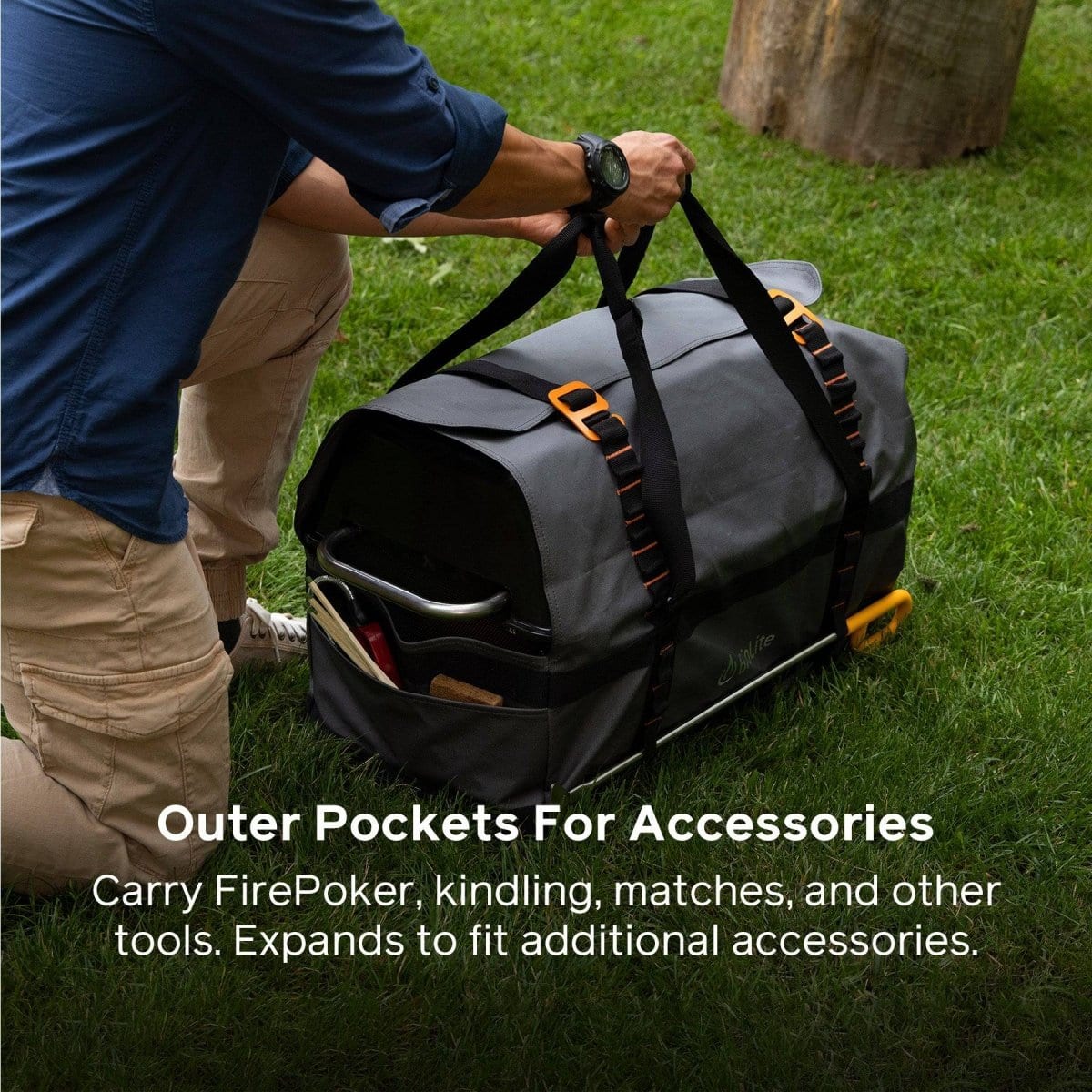 Fire Pit Essentials Kit - Complete Outdoor Fire Pit Accessories Set for Camping, Backyard & Patio - Includes Poker, Cover, Gloves & More