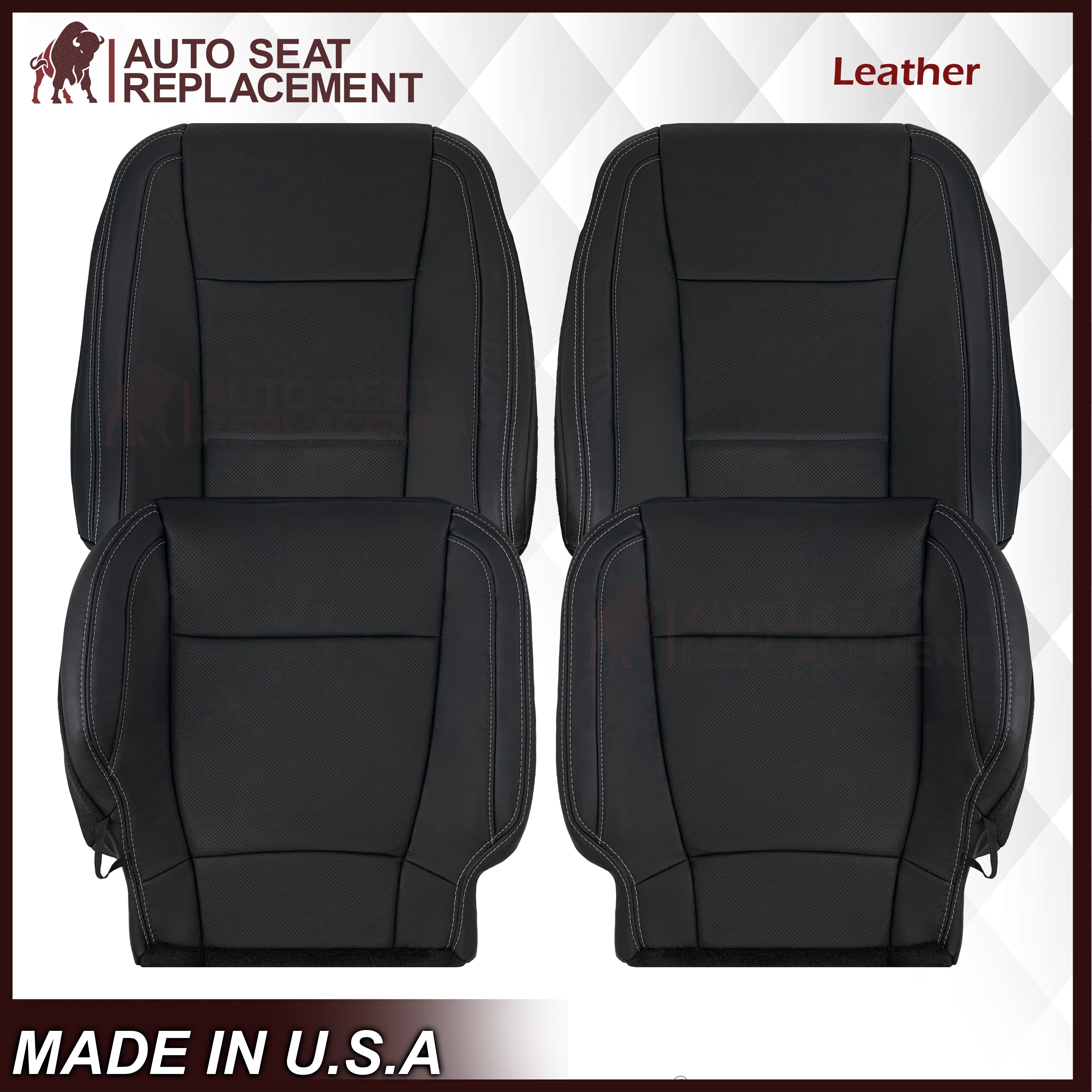 2017-2021 Ford F250 XLT Replacement Seat Covers - Charcoal Black | Premium Car Interior Upgrade for Truck Owners | Perfect for Daily Commute & Off-Road Adventures