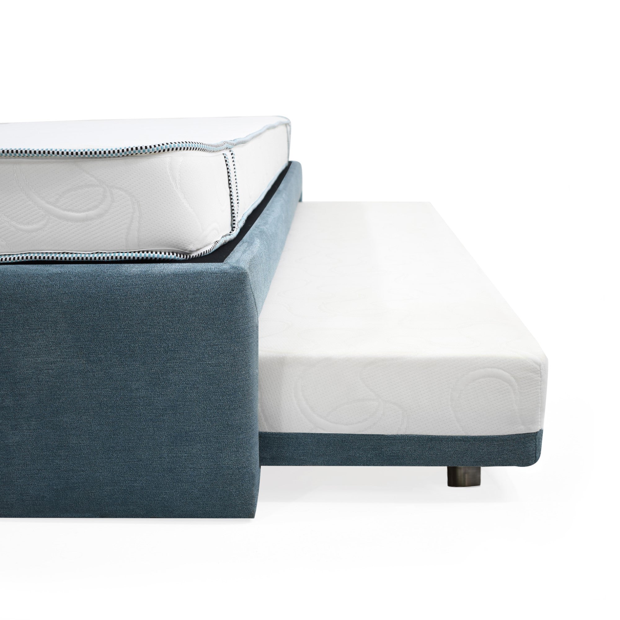 Finnish Indigo & Chrome Baby Nest Bed 105x37cm for Single Mattress 100x190cm with Mattress Pad - Perfect for Newborns, Co-Sleeping & Nursery Decor
