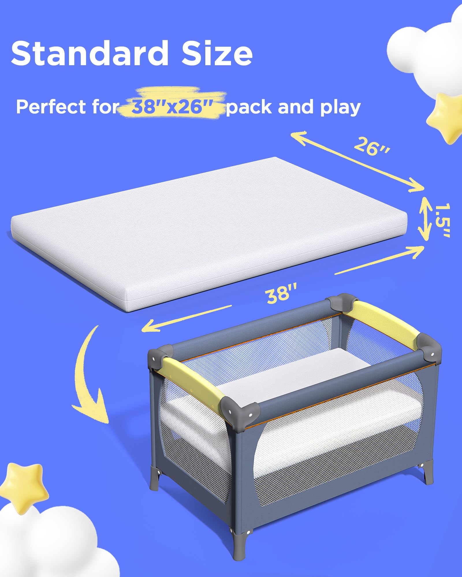 Certified Hypoallergenic Pack and Play Mattress (38