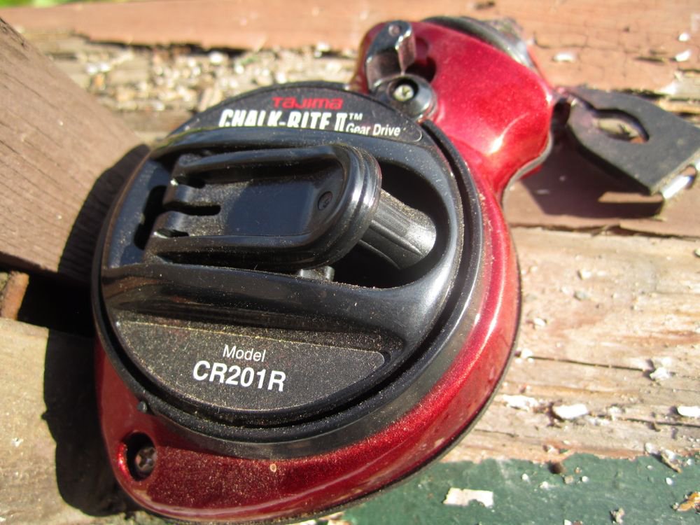 Tajima CR201R-PR 1mm x 100ft Chalk Line Reel - Extra Bold Chalk Rite II for Construction, Carpentry & DIY Projects - Durable Marking Tool for Straight Lines on Concrete, Wood & Metal Surfaces