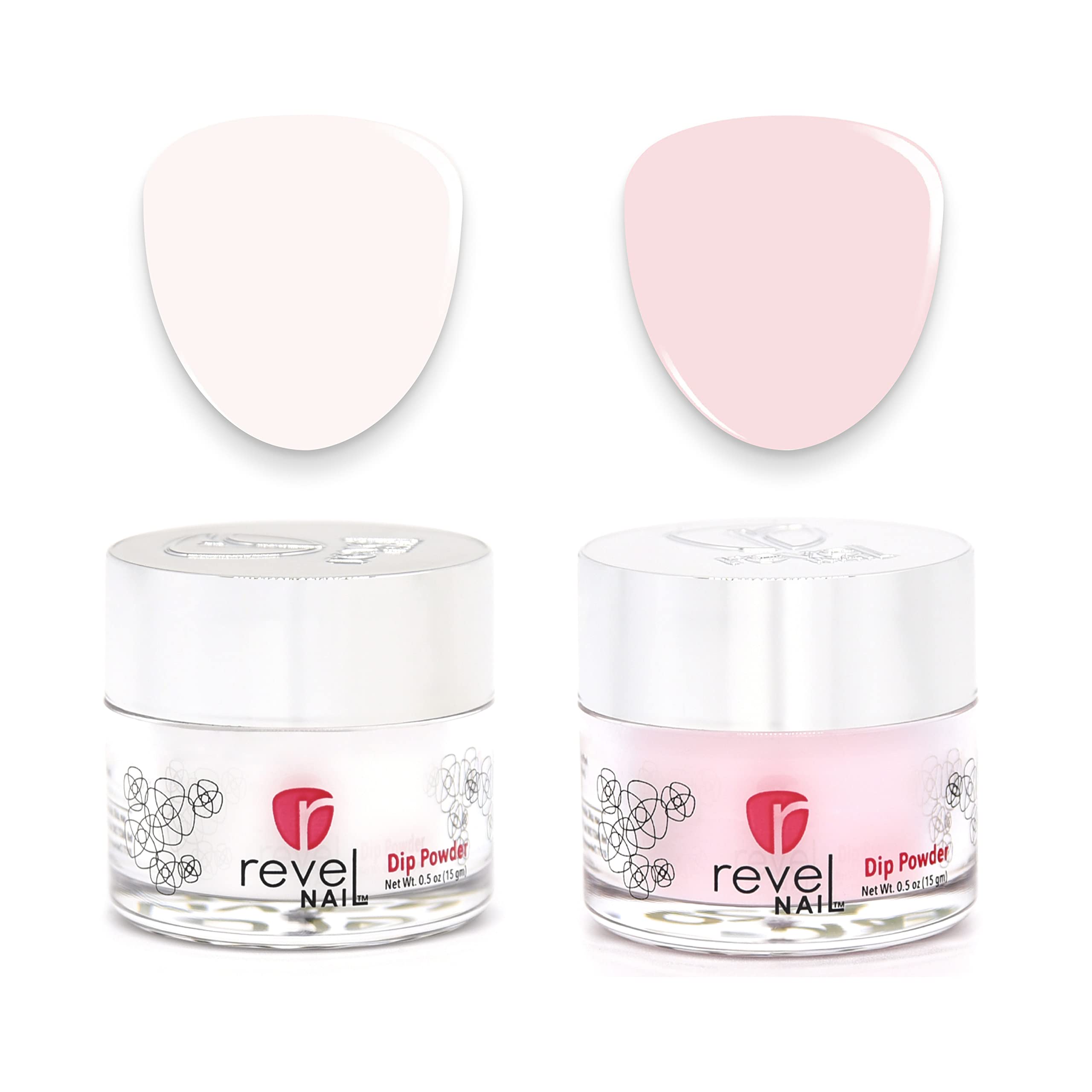 Revel Nail Dip Powder Set - Clear & Pink Chip-Resistant Nail Polish with Vitamin E & Calcium | DIY Manicure Kit for Salon-Quality Nails at Home | Perfect for Weddings, Parties & Everyday Wear
