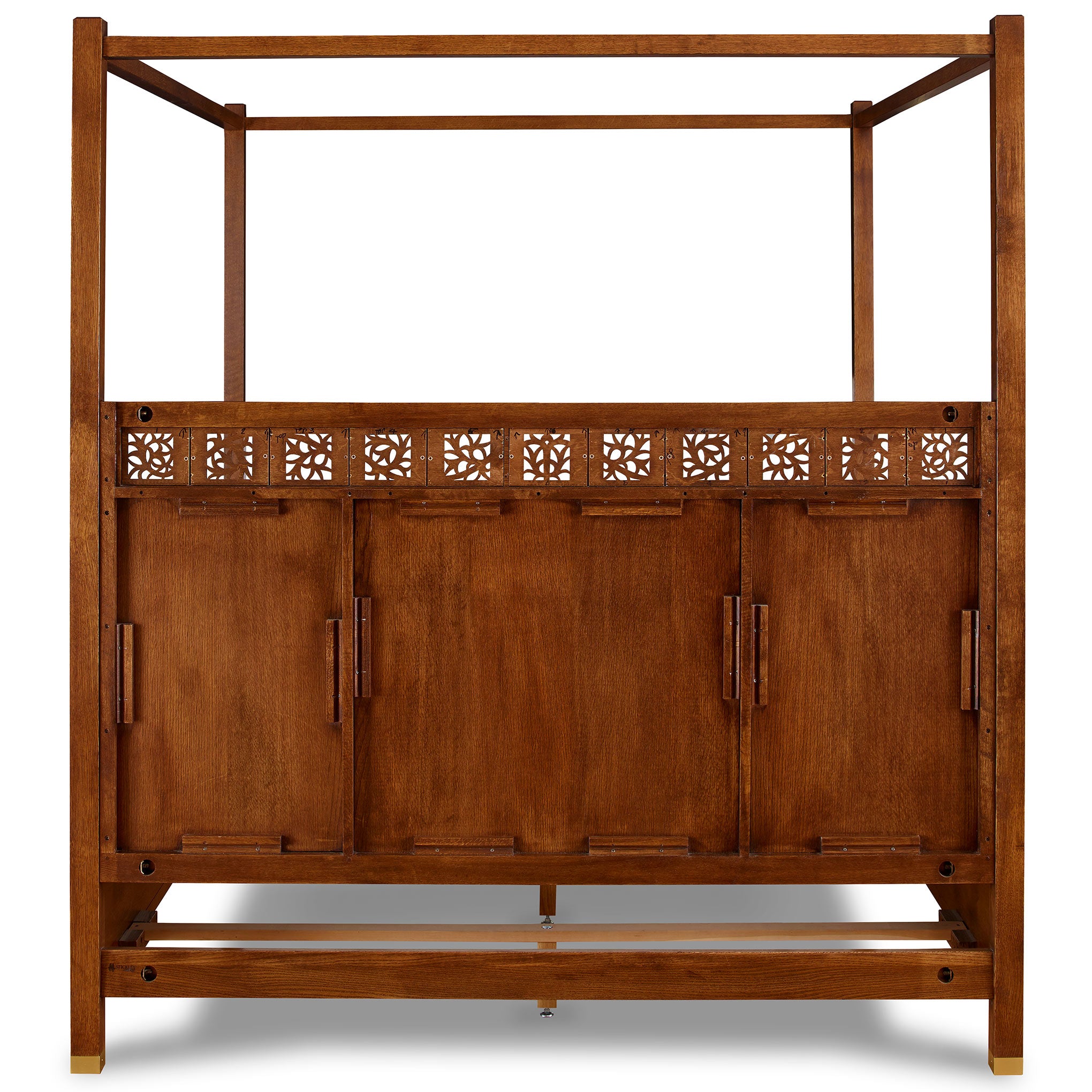 Surrey Hills Four Poster Bed - Queen Size Canopy Bed Frame with Wooden Posts - Perfect for Master Bedroom, Guest Room & Luxurious Home Decor