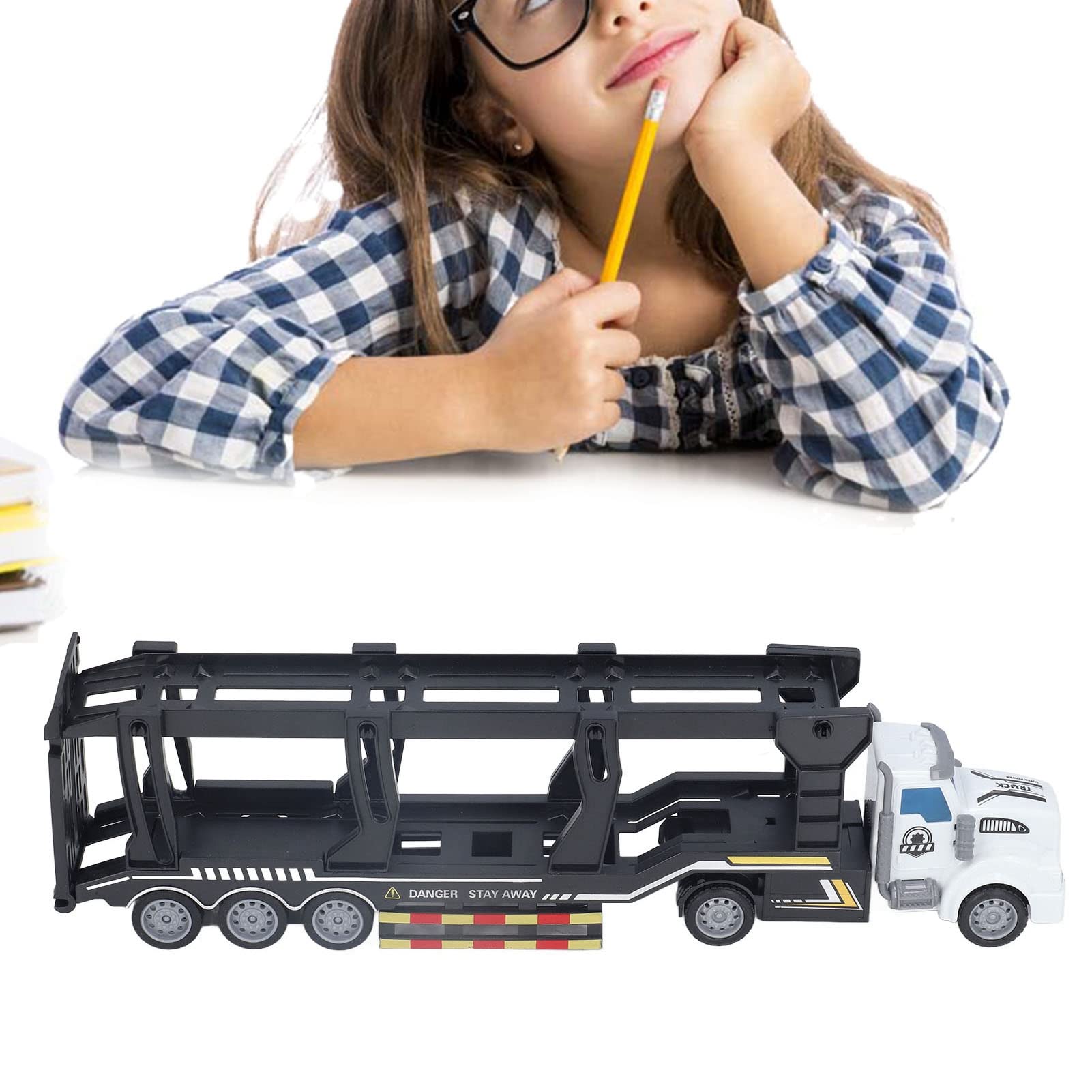 1:48 Scale Durable Container Truck Toy with Open Tailgate - Realistic Model for Kids 3+ Years Old - Perfect for Outdoor Play, Collecting & Gift Giving