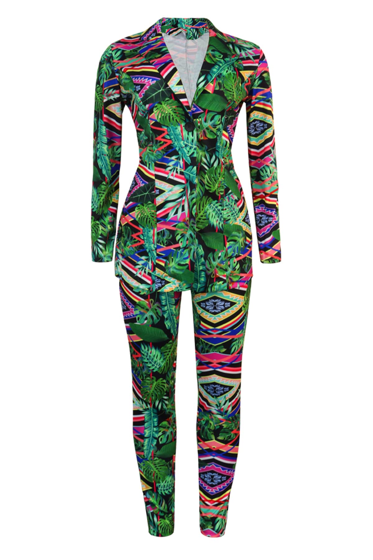 Sexy Women's 2-Piece Outfit Set - Open Front Blazer Jacket with Thigh High Stockings & Leggings | Office Wear, Night Out, Cosplay Costume, Party Outfit