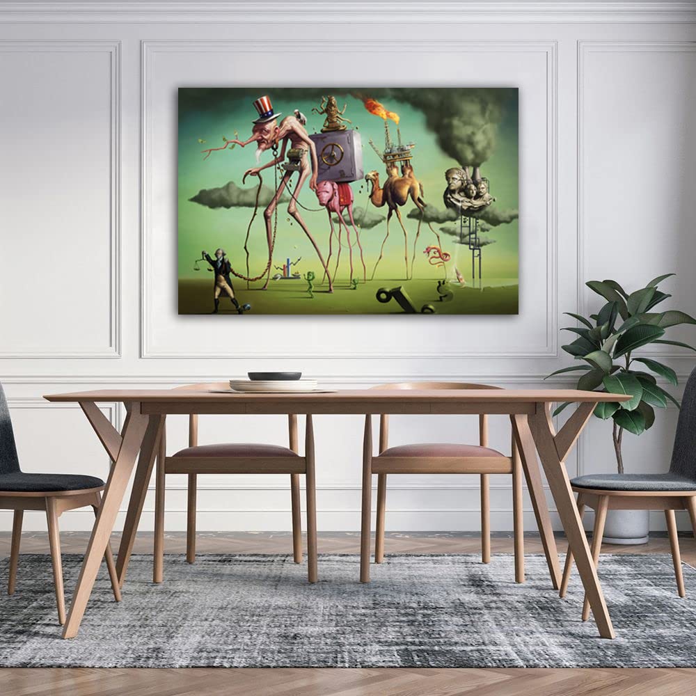 Salvador Dali Surrealism Art Poster - The Persistence of Memory Canvas Wall Art Decor (12x18 inch, 30x45cm Unframed) for Living Room, Bedroom & Office