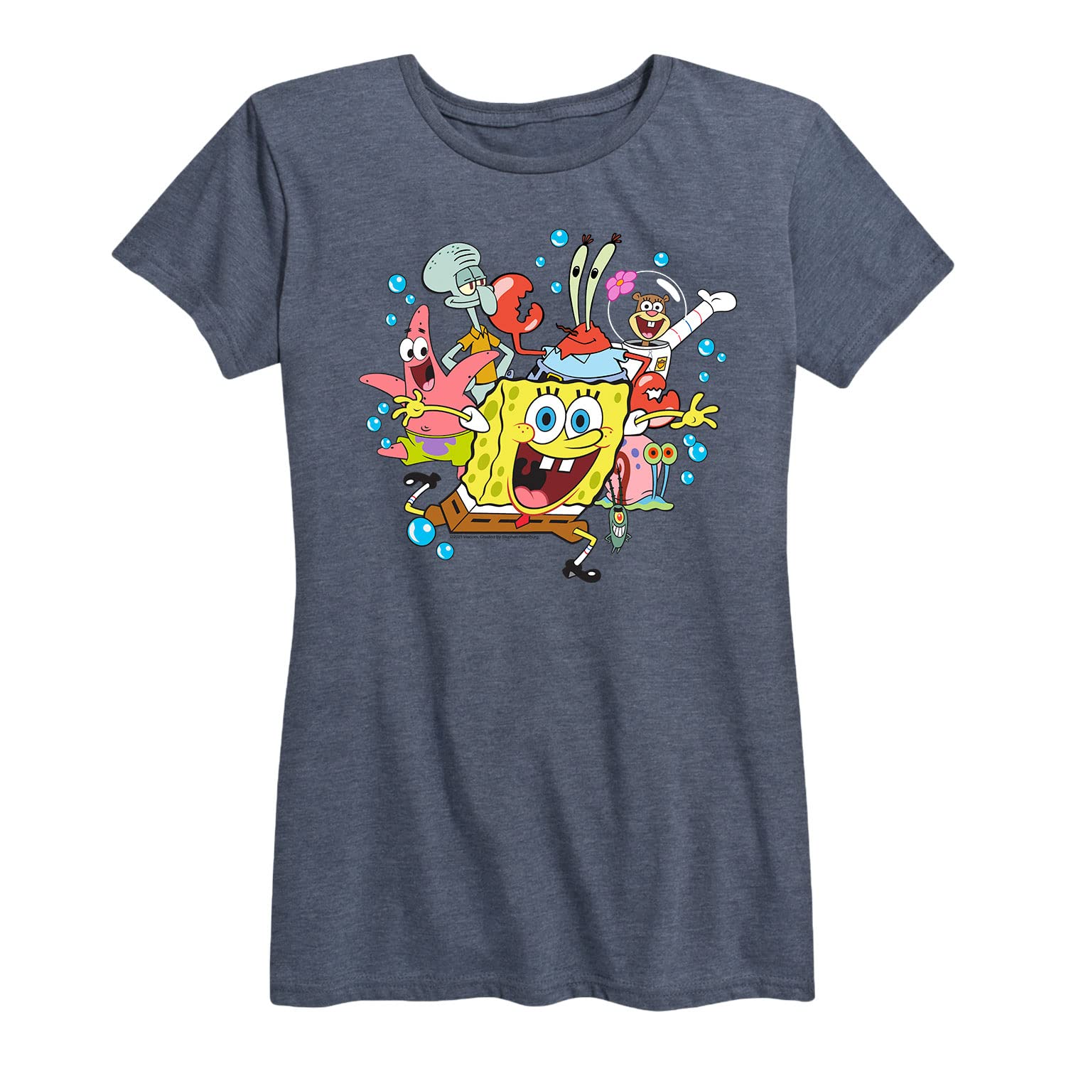 Spongebob Squarepants & Friends Women's Graphic T-Shirt | Short Sleeve Cotton Tee | Casual Wear, Cosplay & Gift for Fans