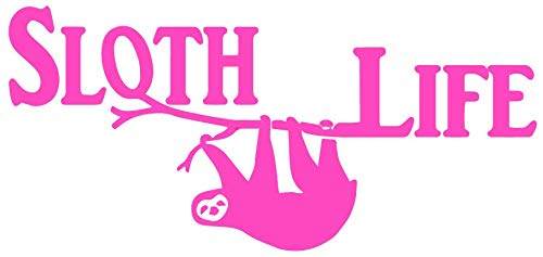 2 Pack Sloth Life Vinyl Decals - 'Kick Back & Relax' Green HGC3040 - Perfect for Laptops, Cars, Water Bottles & Home Decor