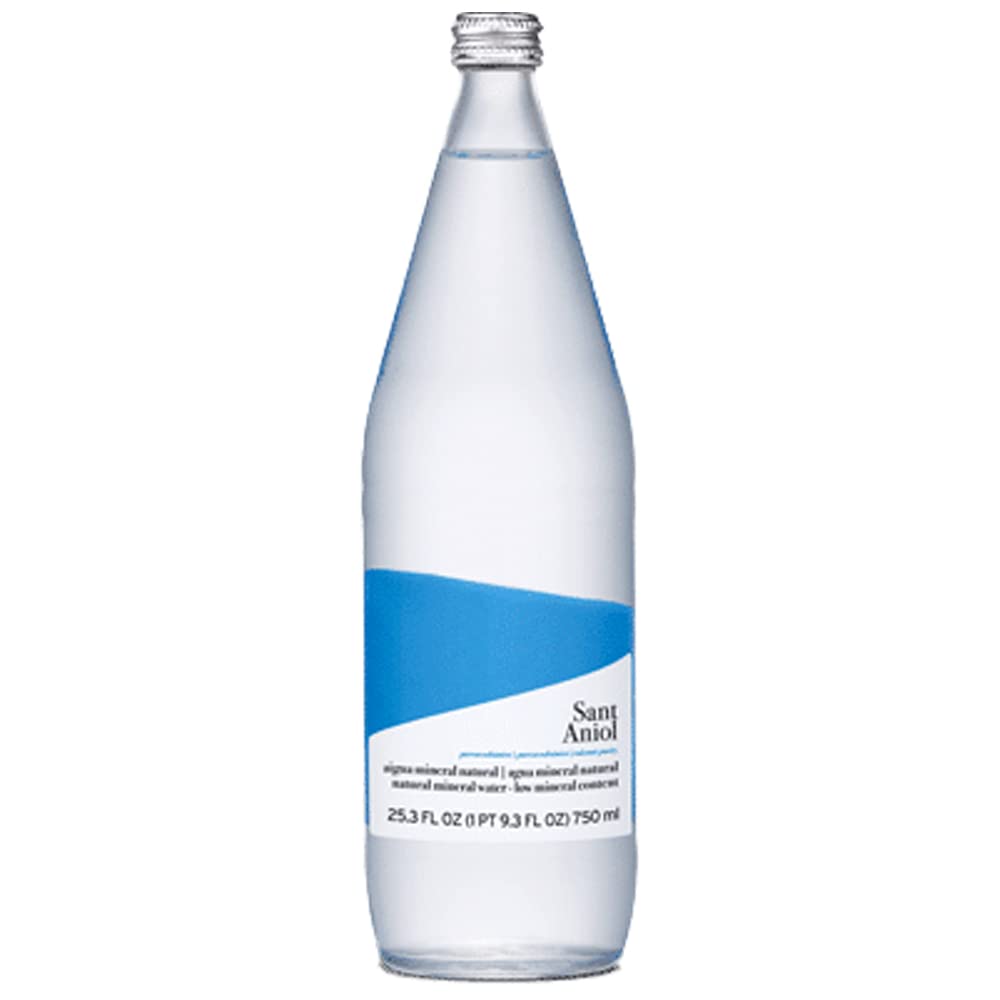Sant Aniol Still Natural Mineral Water - 750ml (12 Glass Bottles) - Premium Spanish Spring Water for Home, Office & Gourmet Dining