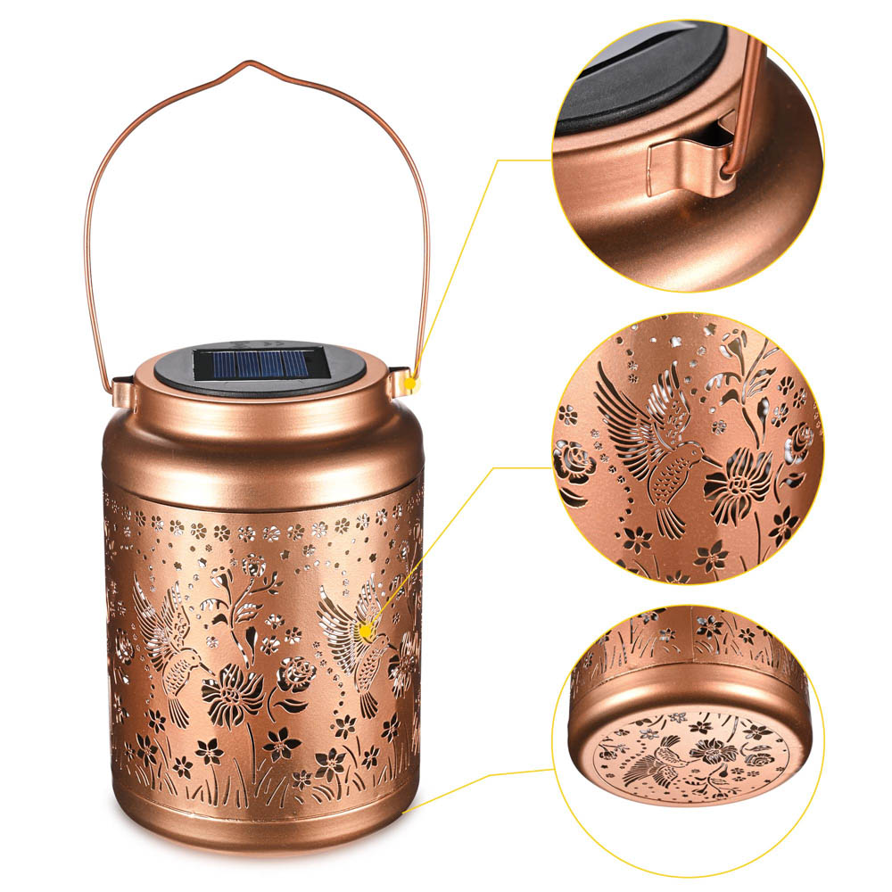 TheLAShop Waterproof Solar Hanging Lanterns Set of 2 - Outdoor Decorative Lighting for Garden, Patio, Yard & Camping