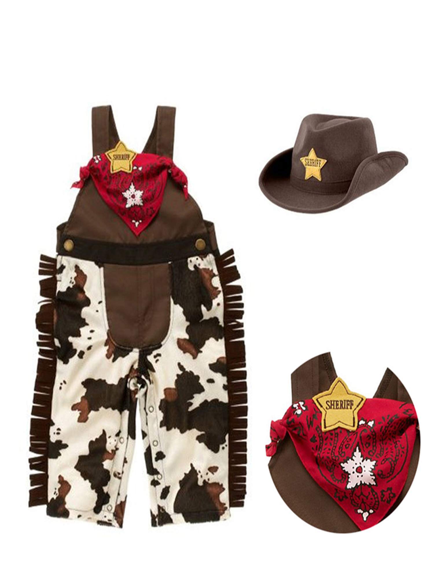 **Baby Boy Sheriff Denim Costume Overalls – Western Outfit for Infants & Toddlers – Perfect for Halloween, Cowboy Parties, and Photo Shoots**