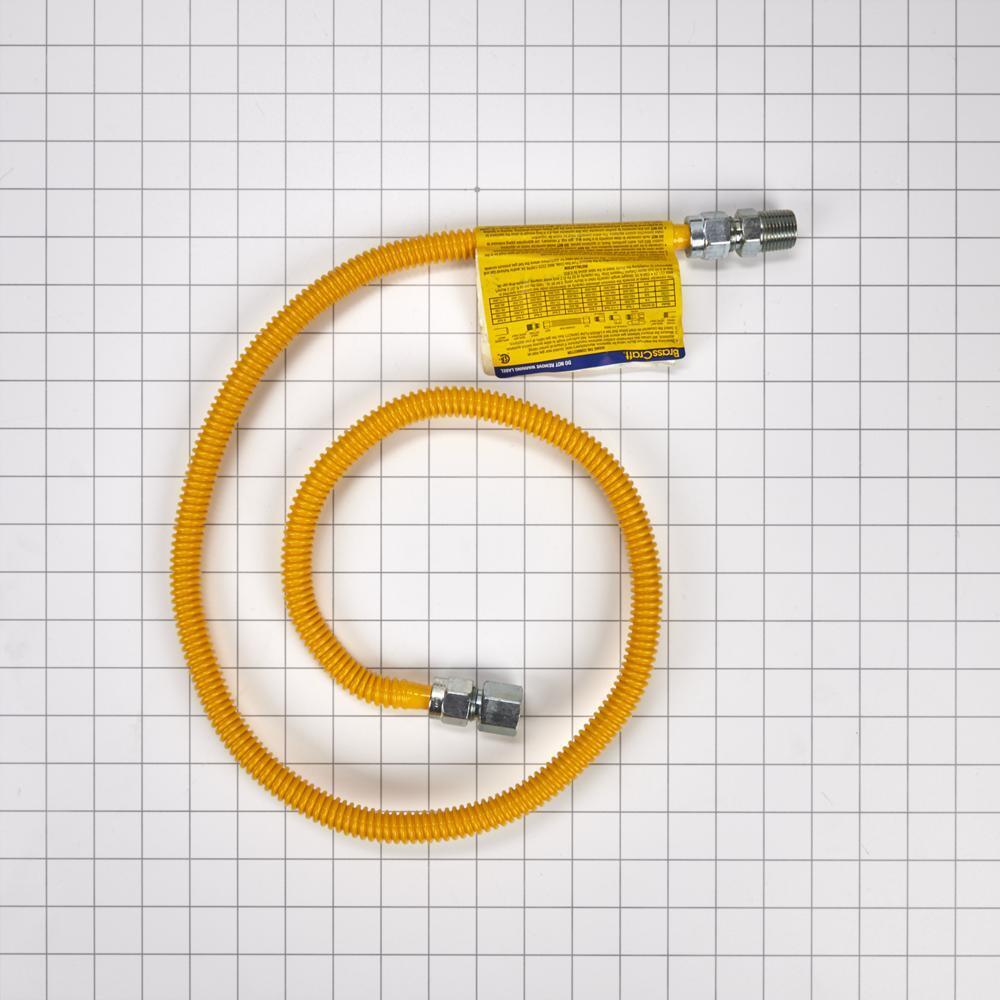 Amana 20313248A Gas Dryer Connector Kit - 4 ft Flexible Stainless Steel Hose for Secure & Durable Dryer Installation - Perfect for Laundry Rooms & Home Appliance Setup