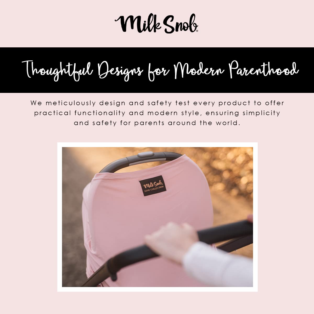 Milk Snob Original 5-in-1 Premium Baby Cover in Ballet Slipper Pink - Nursing Cover, Car Seat Canopy, Stroller Blanket, High Chair Cover & Shopping Cart Protector for Newborns & Infants | Perfect for Breastfeeding Privacy, On-the-Go Protection & Stylish Baby Essentials