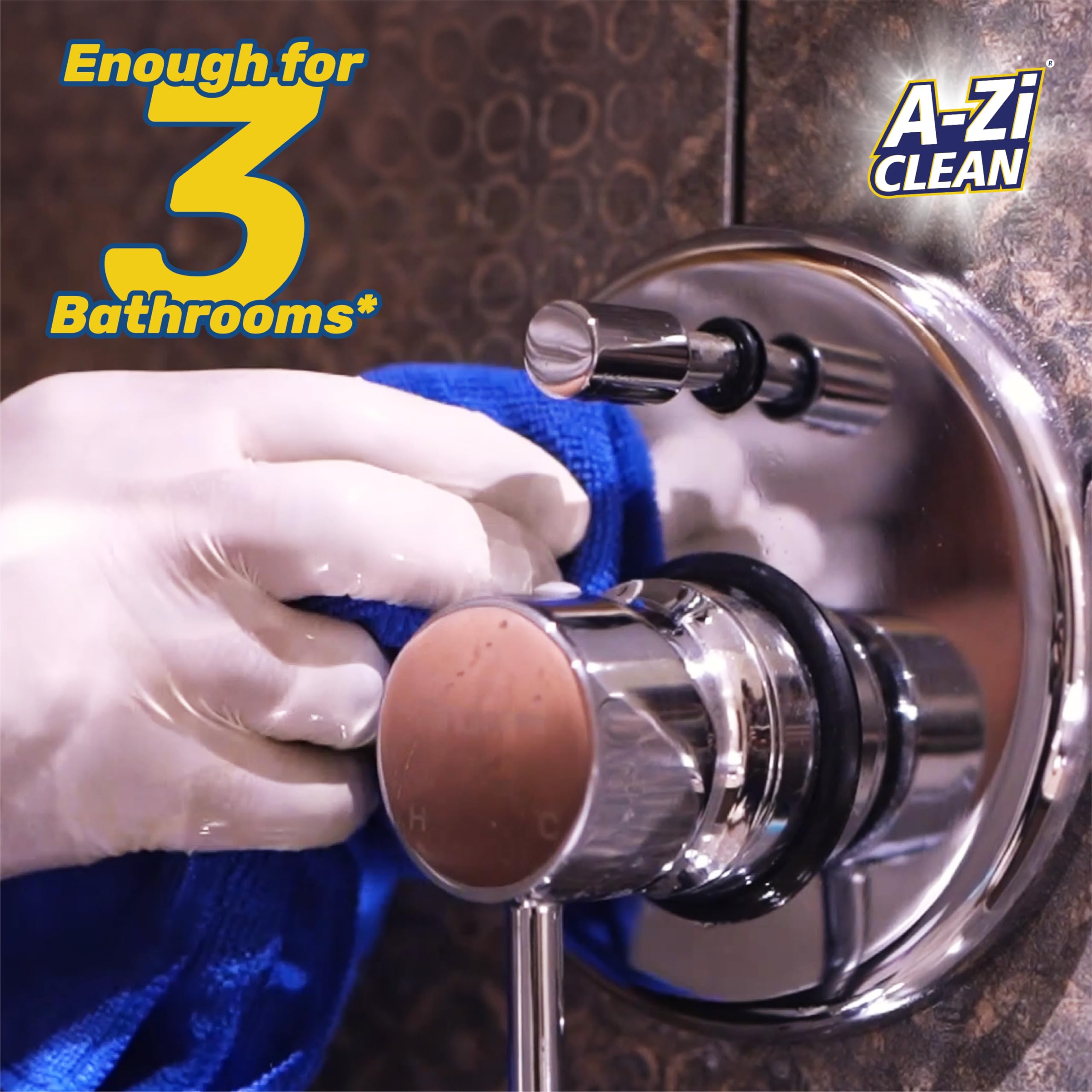 A-Zi Clean Tap Cleaner Spray 50ml - All-Purpose Bathroom & Kitchen Cleaner | Removes Hard Water Stains, Limescale, Grease & Dirt | Safe for Taps, Bathtubs, Sinks, Shower & Kitchen Surfaces | Perfect for Daily Cleaning & Stain Removal in Homes & Offices