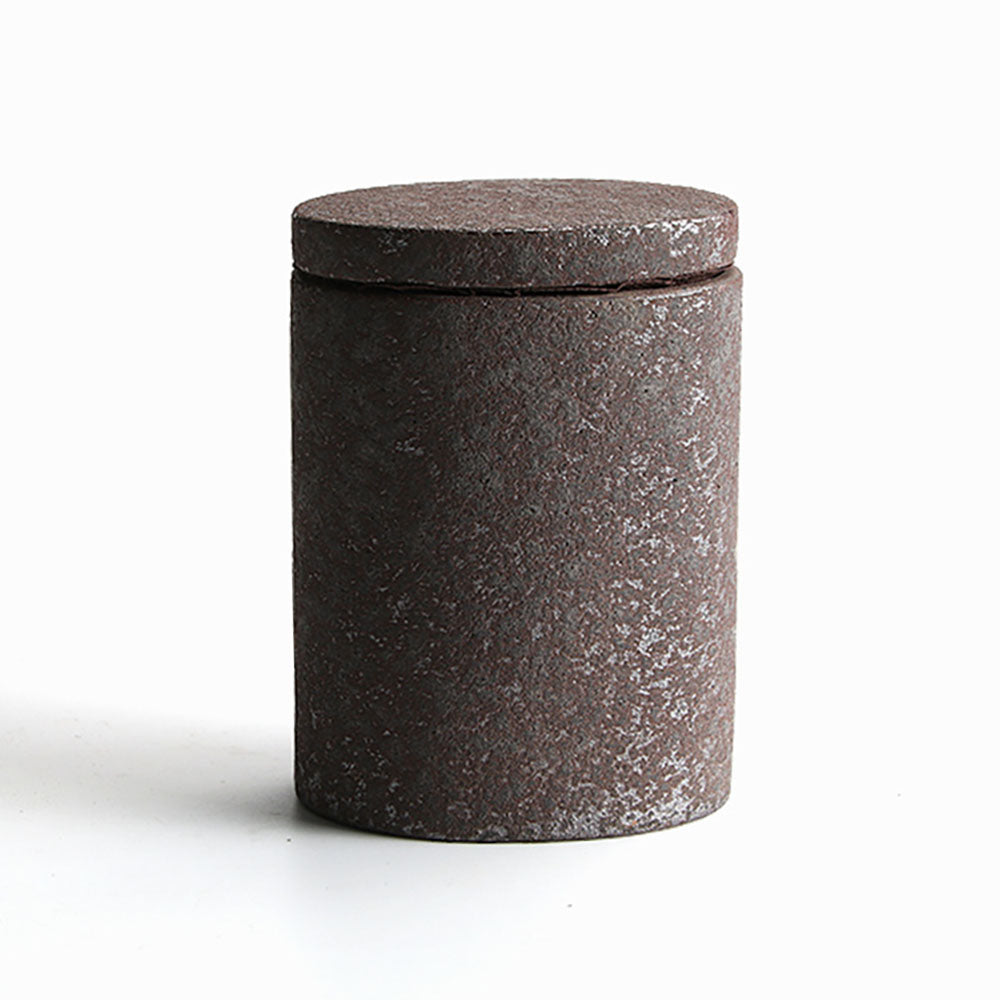 Handmade Coarse Pottery Tea Caddies Set of 4 - Loose Leaf Tea Storage Containers for Kitchen, Pantry & Tea Ceremony | Airtight & Decorative