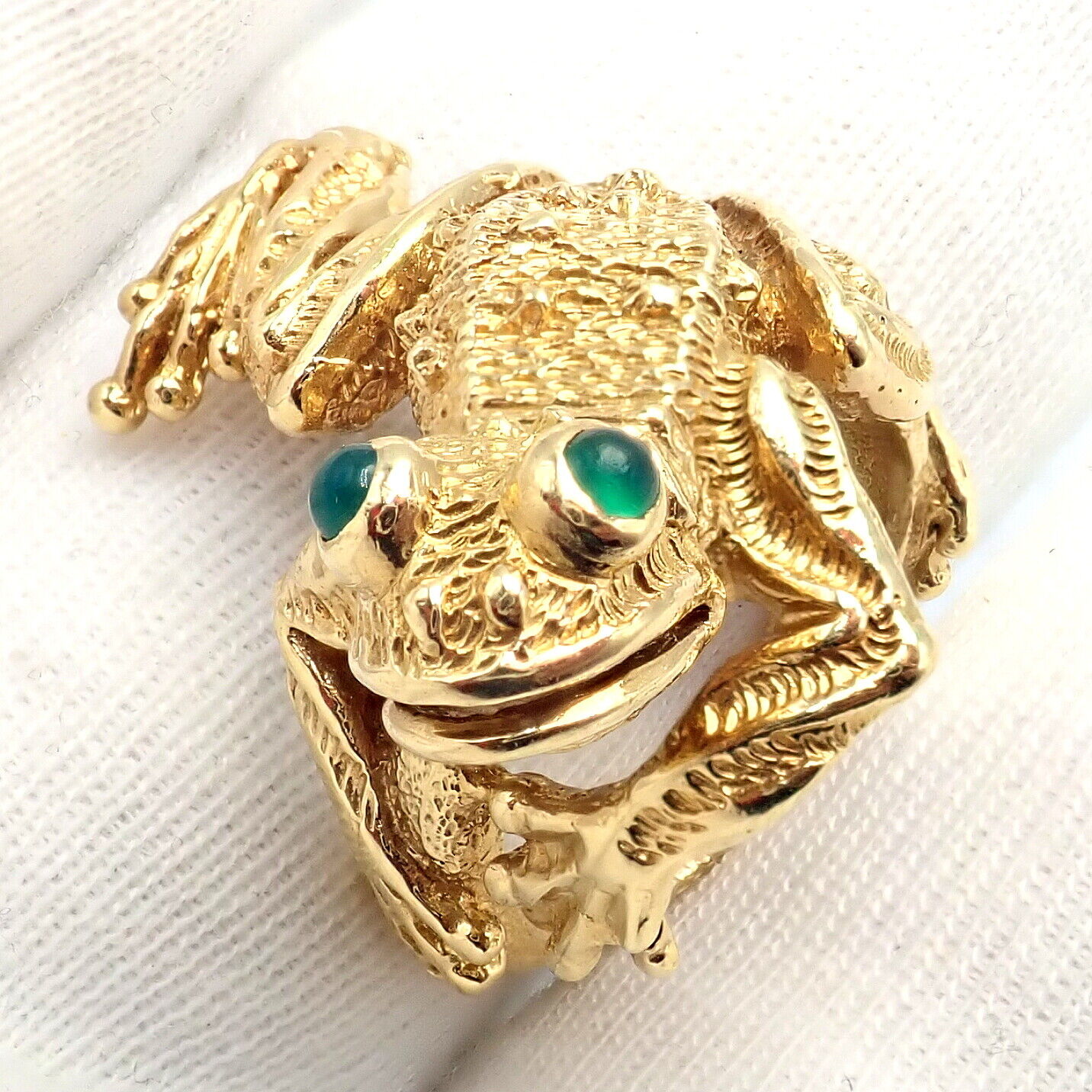 Authentic 18k Yellow Gold Frog Emerald Ring by Kurt Wayne - Elegant Jewelry Gift for Women, Perfect for Birthdays, Anniversaries & Special Occasions