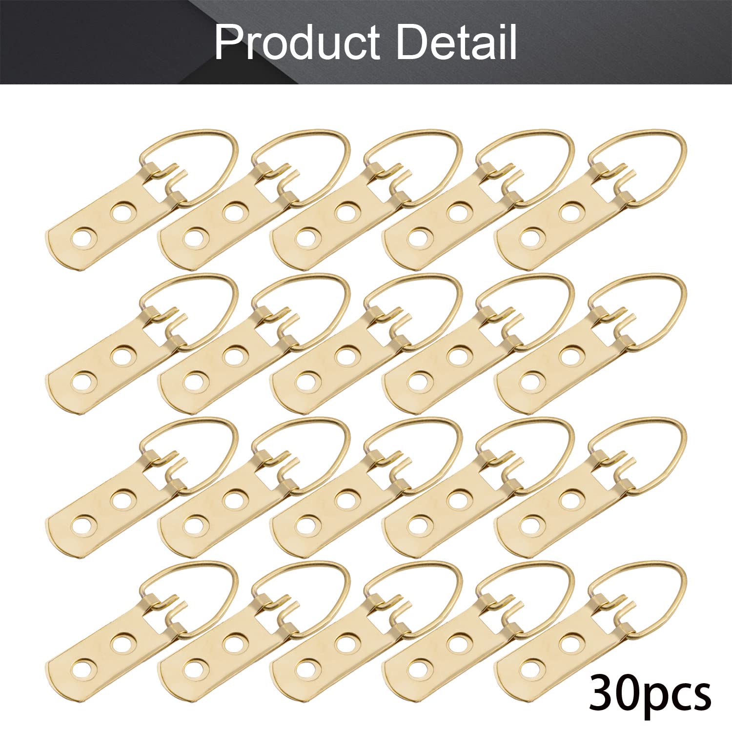 Gold Tone Ring Picture Frame Buckle Kit - 30PCS for Photo Hanging & Home Decor