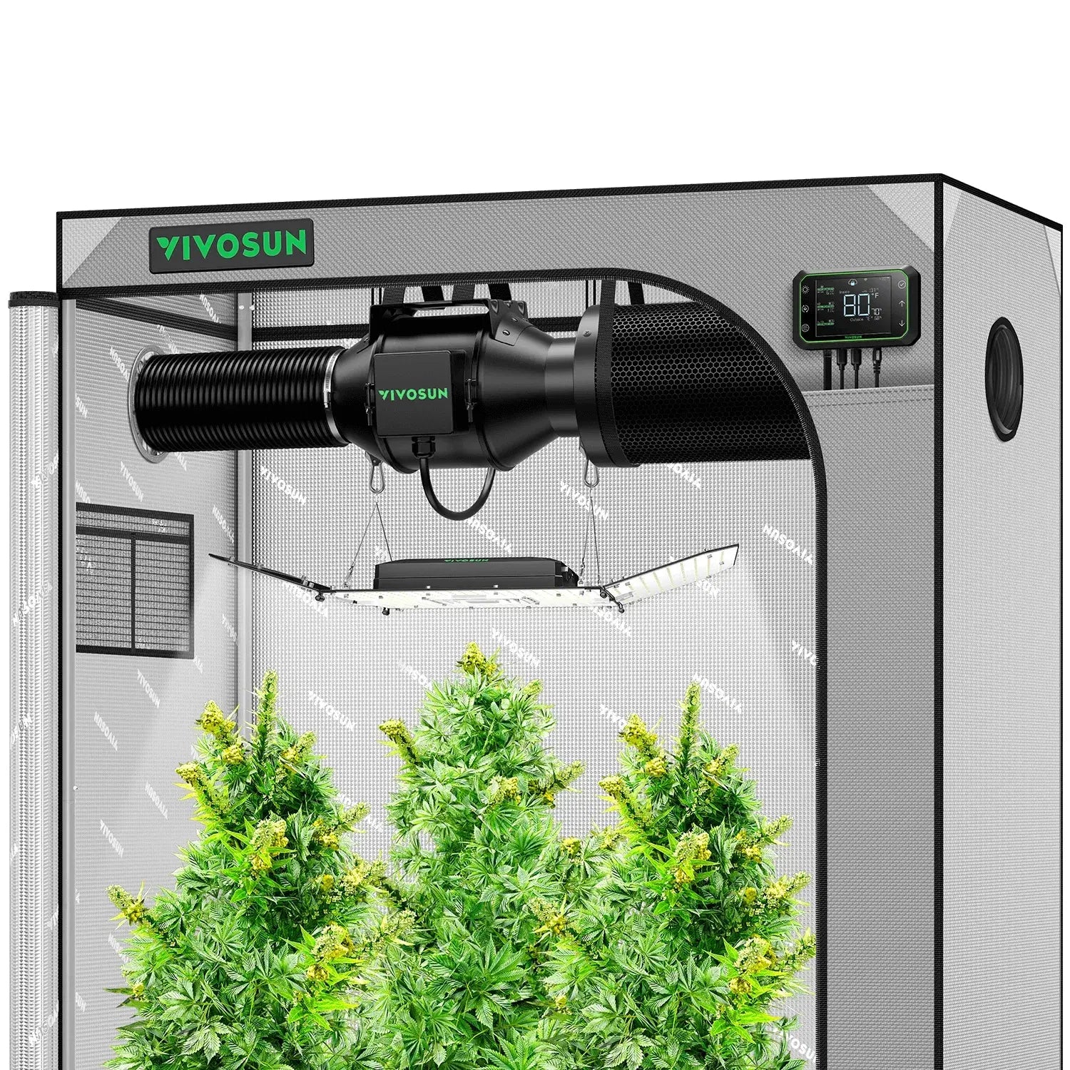 Vivosun Smart Gray 2' x 4' Grow Tent Kit for 2 Plants | Indoor Hydroponic System with Reflective Mylar & Ventilation Ports | Perfect for Home Gardening, Seed Starting & Plant Cultivation
