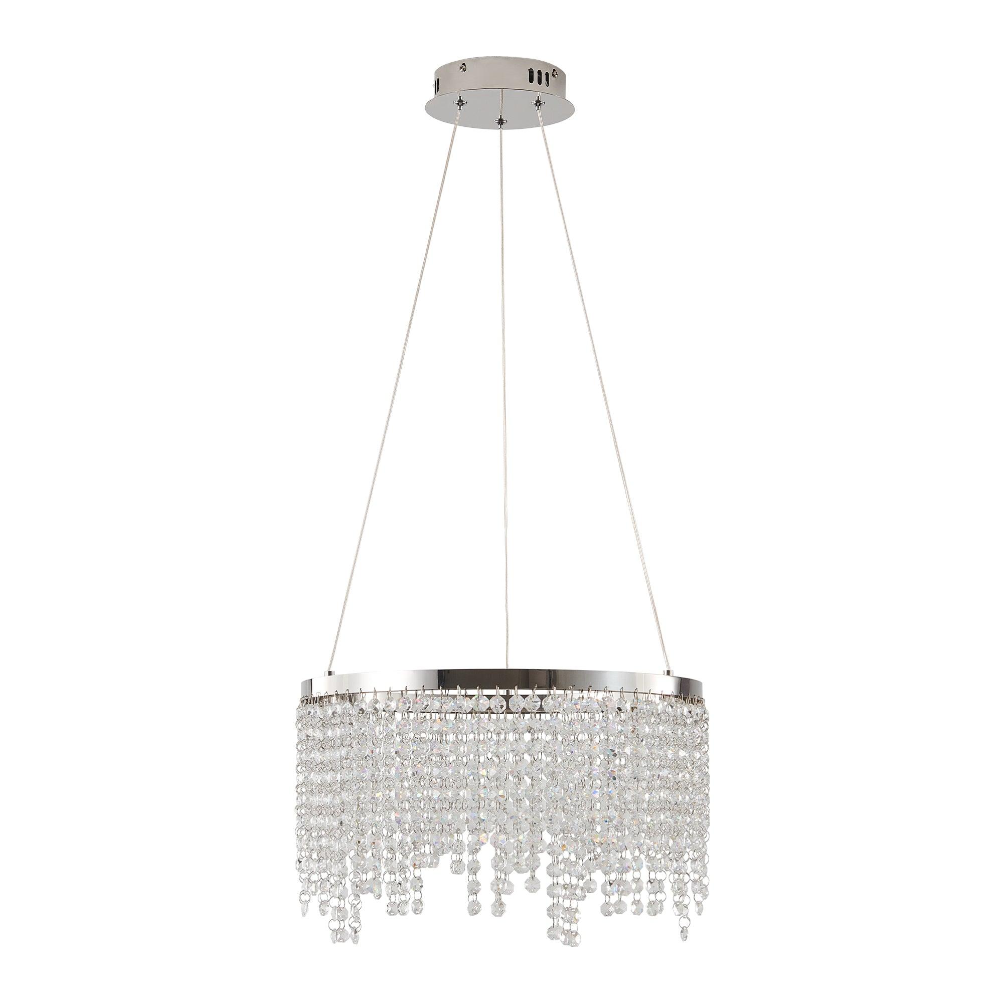 15.7 Inch Modern Luxury Crystal Chandelier - Elegant Hanging Ceiling Lamp with Pendant Lighting for Dining Room, Living Room & Bedroom Decor