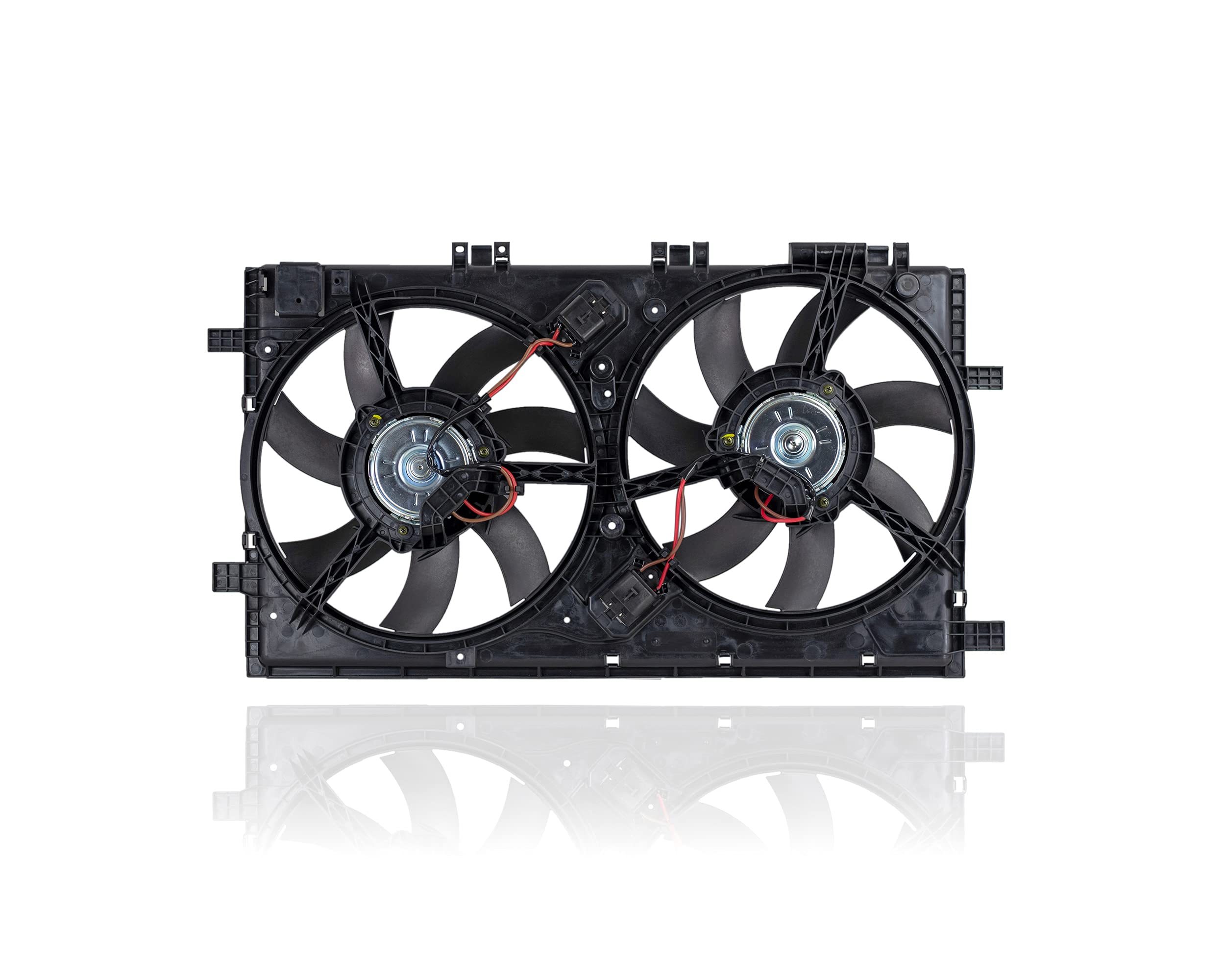 Dual Radiator and Condenser Fan Assembly - Direct Replacement for 2011-2013 Buick Regal 2.0L (Part# 13300195) | Improved Engine Cooling System | Perfect for Hot Weather & Heavy Traffic Driving