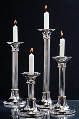 Art Deco Silver Candlestick Holder Set - 12