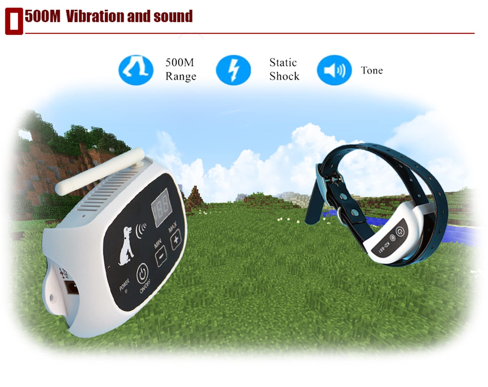 Wireless Dog Fence System - Adjustable Electric Pet Containment with IP67 Waterproof Training Collar (Safe & Harmless for Dogs) - Ideal for Backyard, Large Yards & Multi-Dog Homes (1/2/3 Dogs)
