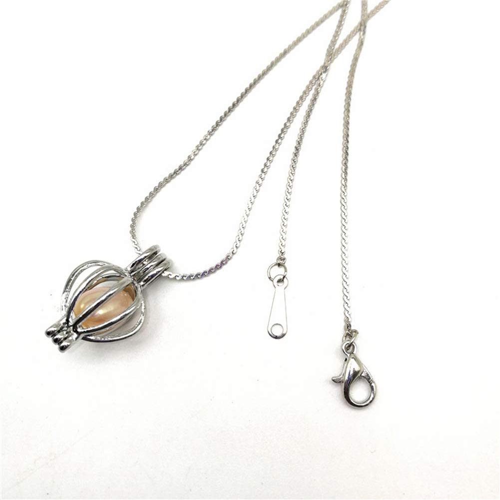 Elegant Freshwater Cultured Pearl Necklace Set - Pearl Cage Pendant with Stainless Steel Chain, Jewelry Gift Box for Women (Christmas, Birthday, Anniversary) | Perfect for Date Nights, Weddings & Special Occasions
