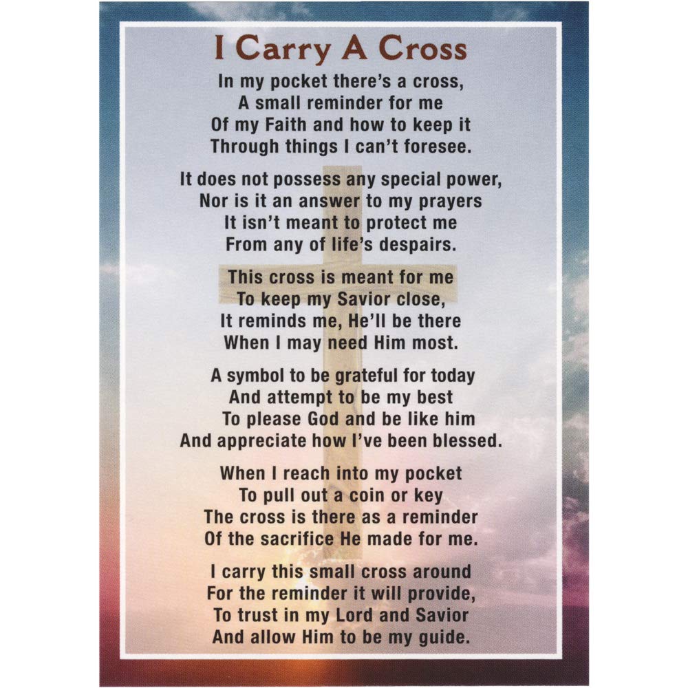 Religious Cross Wallet/Pocket Card - Pack of 100 - Perfect for Church Events, Bible Study & Daily Inspiration