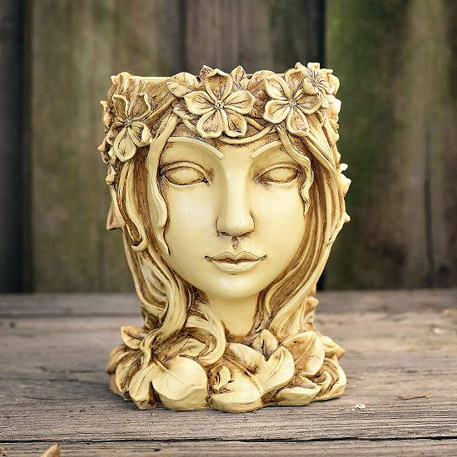 Resin Face Succulent Planter Pot - Grey Decorative Flower Vase for Table & Room Decor | Perfect for Indoor Plants, Succulents & Home Office Décor