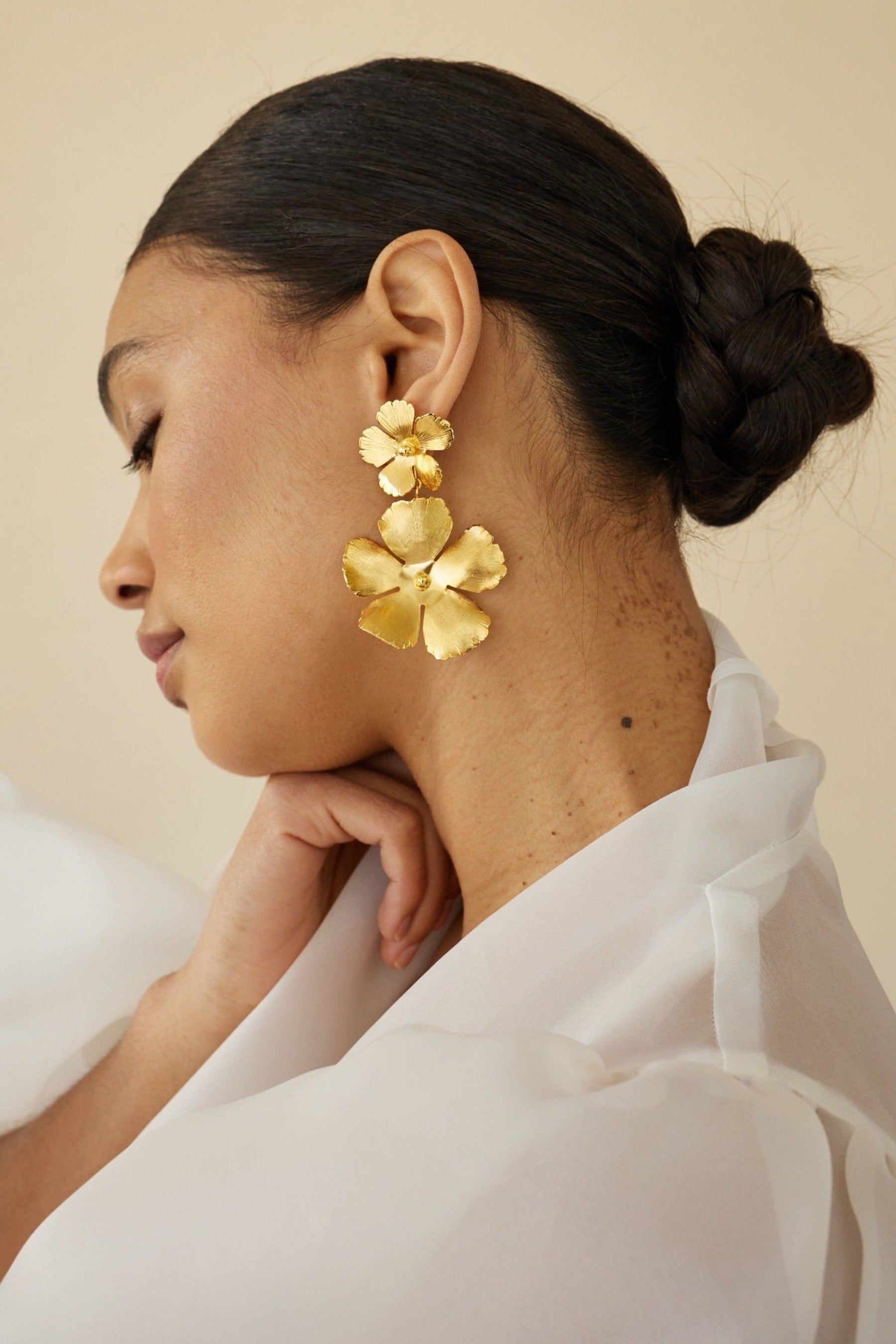 Eden Floral Earrings for Women - Handmade Boho Dangle Earrings with Freshwater Pearls - Perfect for Weddings, Parties & Everyday Wear