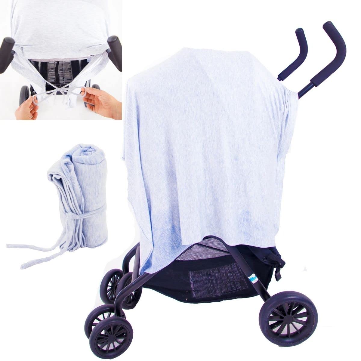 Zalamoon Soft Lightweight Nursing Cover for Breastfeeding - Breathable Shawl for Stroller, Car Seat & Canopy - Cloud Design | Perfect for On-the-Go Moms, Travel & Outdoor Nursing