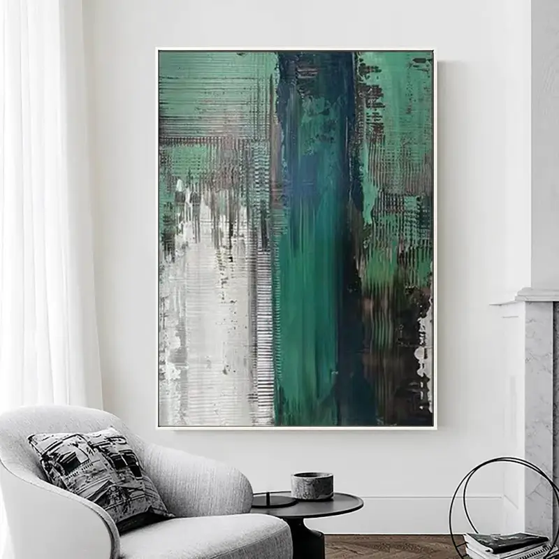 Abstract Painting #AB 011 - Modern Wall Art Decor for Living Room, Bedroom & Office | Handmade Canvas Artwork