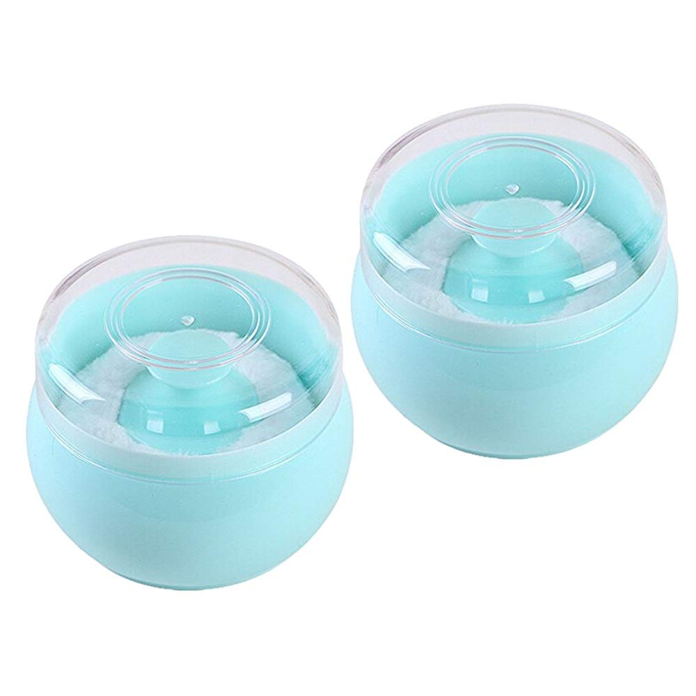 Topwon Baby Powder Puff Kit - Soft Blue Powder Puffs (2 Pack) for Gentle Baby Care & Diaper Changes - Perfect for Newborns, Infants & Sensitive Skin