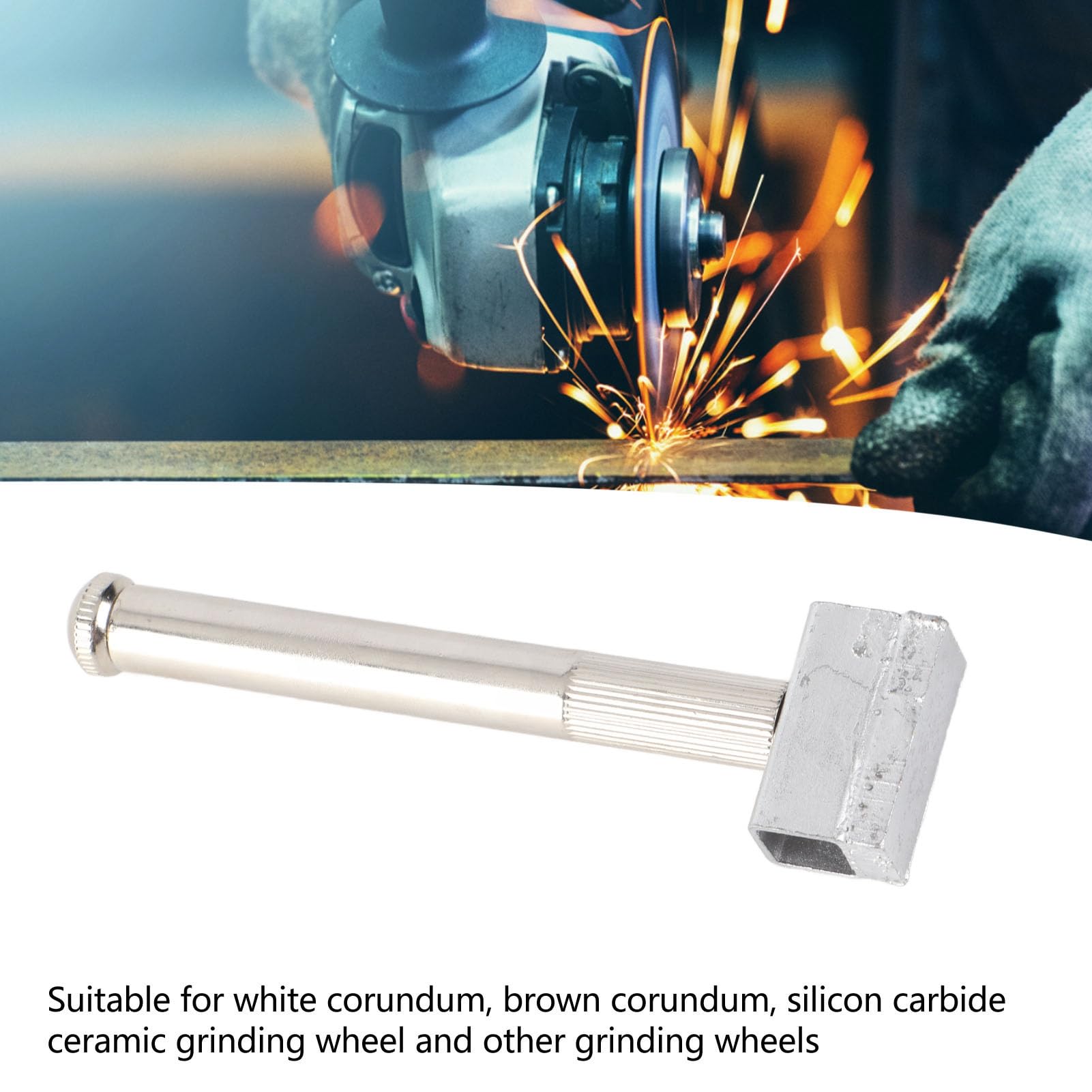 T-Shaped Grinding Wheel Dresser Stone Tool - 5mm Silver Handheld for Truing & Deburring Grinder Accessories | Perfect for Metalworking, Woodworking & DIY Projects