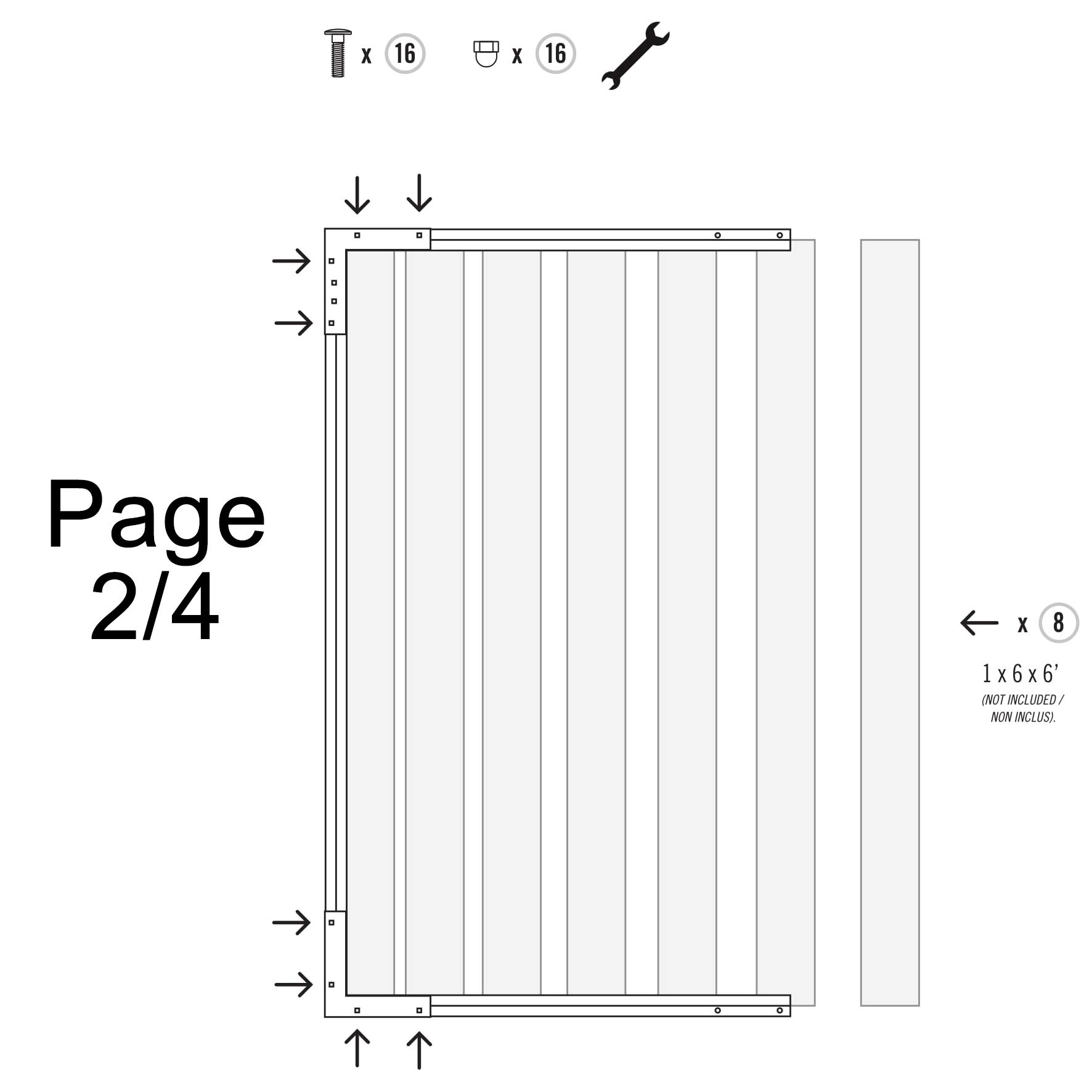 Nuvo Iron PRO8 (PRO 8) Black Gate Frame - 8 Standard Fence Board Wide x 6 Feet Long - Heavy Duty Metal Fence Panel for Backyard, Garden, and Property Security