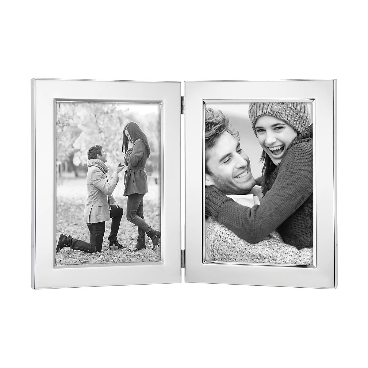 Vintage Silverplate 5x7 Double Picture Frame - Elegant Display for Wedding Photos & Family Portraits - Perfect for Home Decor, Office Desk, or Gift Giving