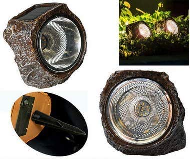 SunKite Solar Powered Rock Lights - 4 Pack 10 LED Waterproof Outdoor Garden Lights for Yard, Patio, Pathway & Driveway | Solar Landscape Spotlights for Garden Decor, Walkway Illumination & Night Safety