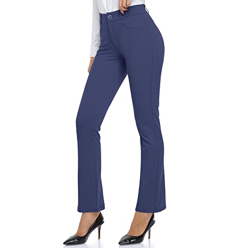 HISKYWIN Women's Stretchy Yoga Dress Pants - Straight Leg & Bootcut Office Slacks with Pockets for Business Casual, Petite Sizes - Perfect for Work, Yoga & Everyday Comfort