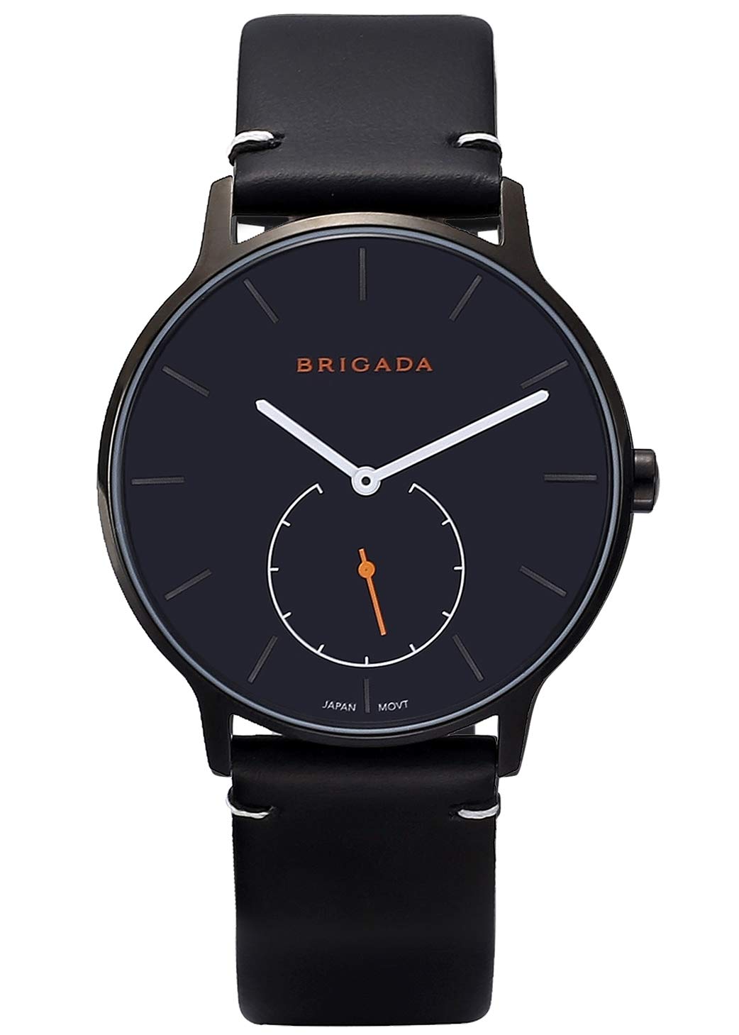 BRIGADA Swiss Men's Watch - Black Minimalist Quartz Analog Watch for Men | Stylish Fashion Accessory for Business, Casual & Everyday Wear