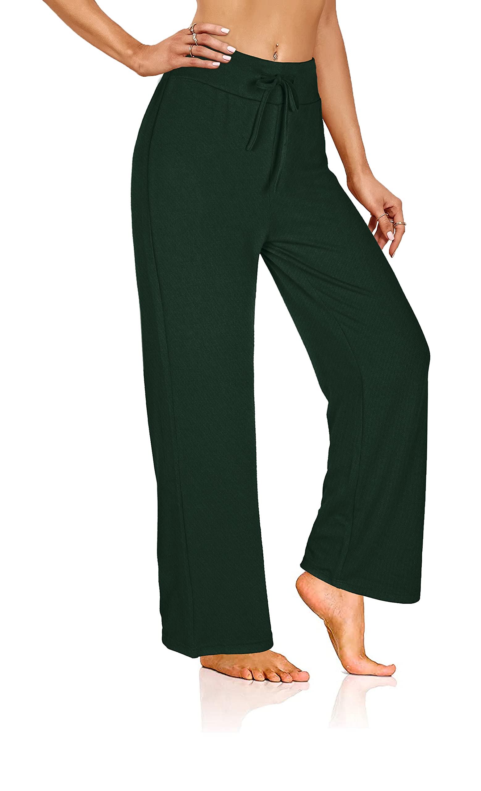 Sieanear Women's Wide Leg Yoga Pants - High Waisted Drawstring Workout Joggers with Elastic Waistband | Comfortable Lounge & Sleep Pajama Pants for Yoga, Running, Travel & Home Relaxation