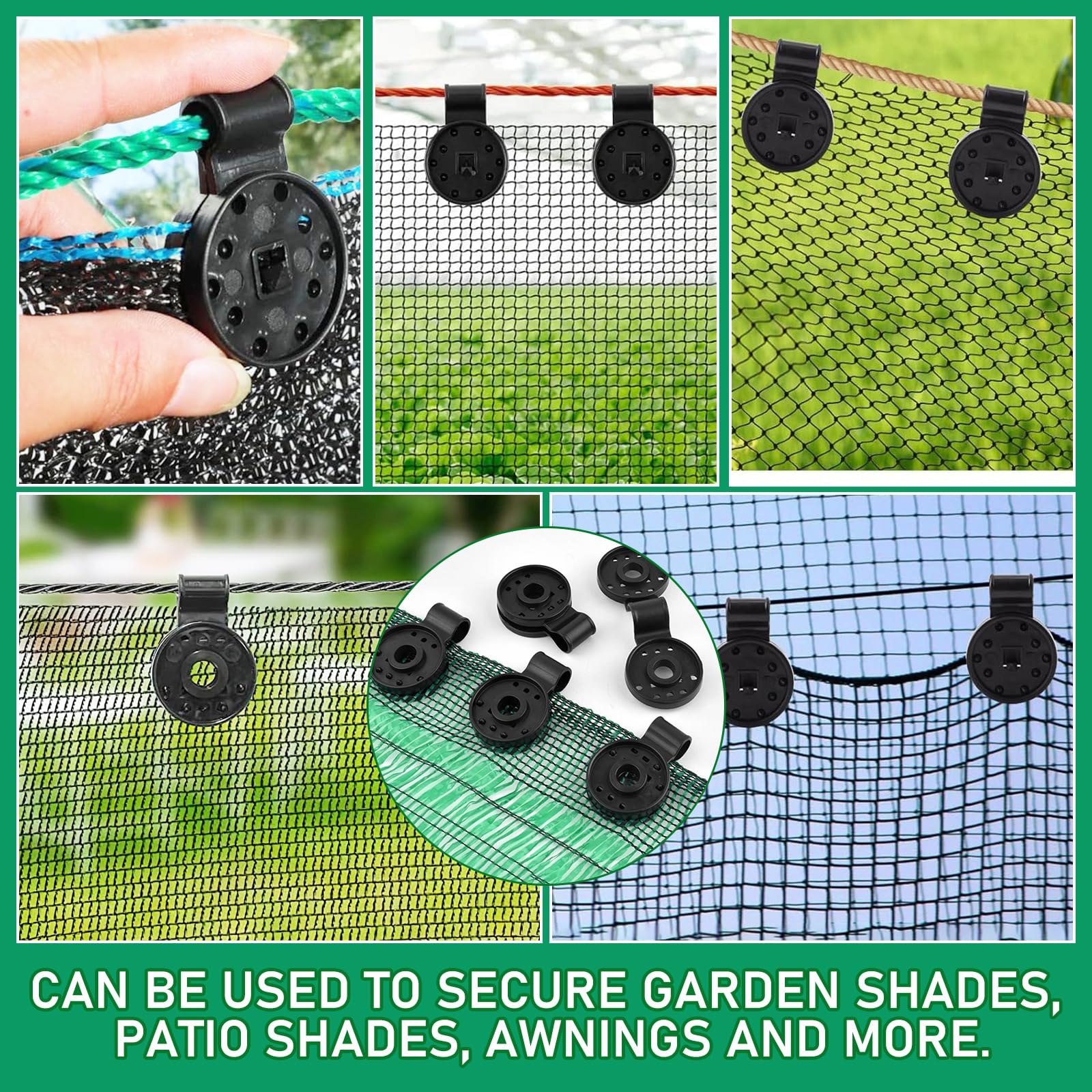 50pcs Heavy Duty Plastic Shade Cloth Clips - Reusable Tarp Clamps for Garden Sun Shade, Outdoor Canopy & Greenhouse Cover - Secure Tarps, Mesh Nets & Fabric in Windy Conditions