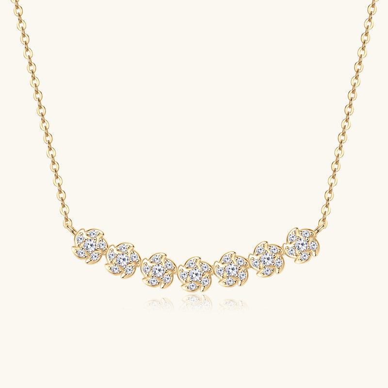 Stunning Moissanite Pendant Necklace for Women - Premium 925 Sterling Silver Flower Jewelry Gift for Anniversary, Birthday & Valentine's Day